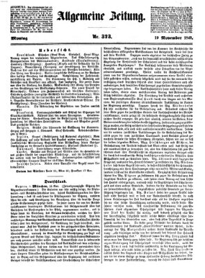 Allgemeine Zeitung Montag 19. November 1849