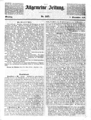 Allgemeine Zeitung Montag 3. Dezember 1849