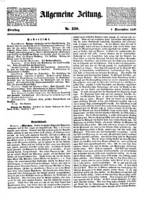 Allgemeine Zeitung Dienstag 4. Dezember 1849