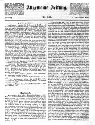 Allgemeine Zeitung Freitag 7. Dezember 1849