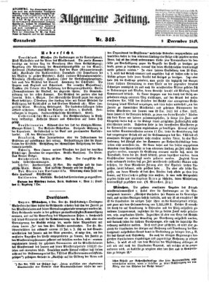 Allgemeine Zeitung Samstag 8. Dezember 1849