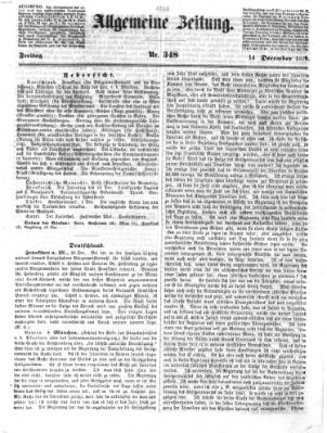 Allgemeine Zeitung Freitag 14. Dezember 1849