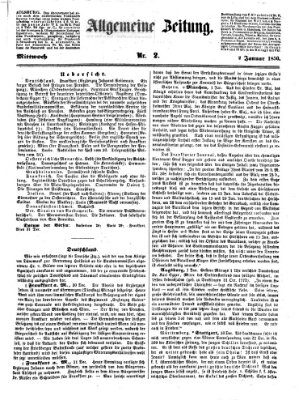 Allgemeine Zeitung Mittwoch 2. Januar 1850