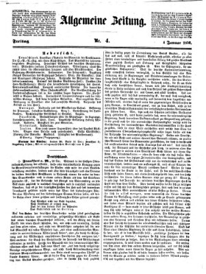 Allgemeine Zeitung Freitag 4. Januar 1850