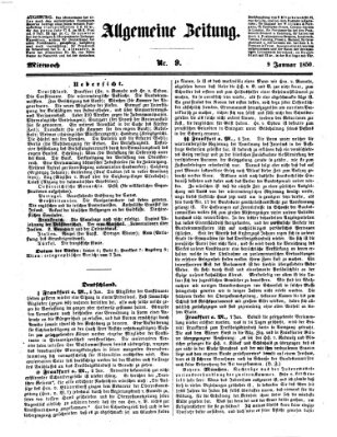 Allgemeine Zeitung Mittwoch 9. Januar 1850