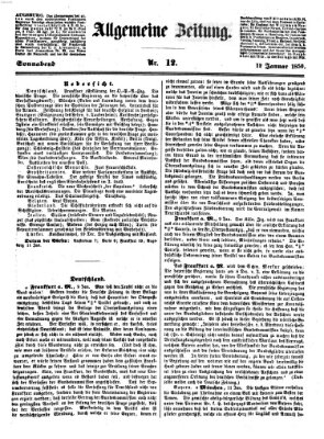 Allgemeine Zeitung Samstag 12. Januar 1850