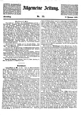 Allgemeine Zeitung Dienstag 15. Januar 1850