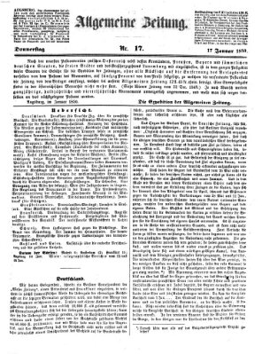 Allgemeine Zeitung Donnerstag 17. Januar 1850