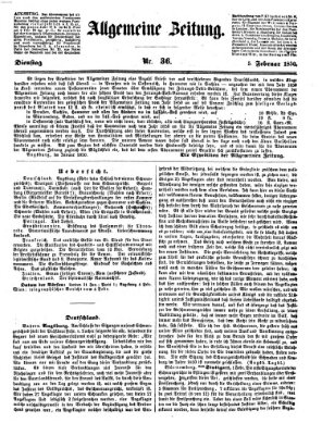 Allgemeine Zeitung Dienstag 5. Februar 1850