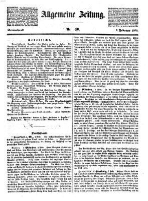 Allgemeine Zeitung Samstag 9. Februar 1850