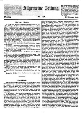 Allgemeine Zeitung Montag 18. Februar 1850