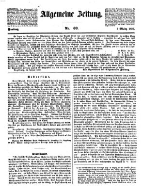 Allgemeine Zeitung Freitag 1. März 1850