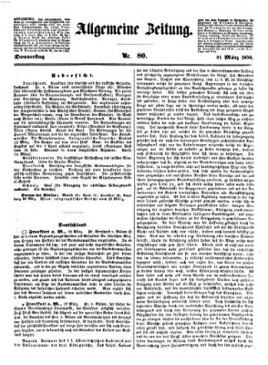 Allgemeine Zeitung Donnerstag 21. März 1850