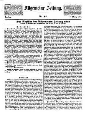 Allgemeine Zeitung Freitag 22. März 1850