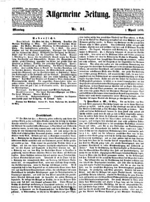 Allgemeine Zeitung Montag 1. April 1850