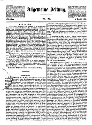 Allgemeine Zeitung Dienstag 2. April 1850