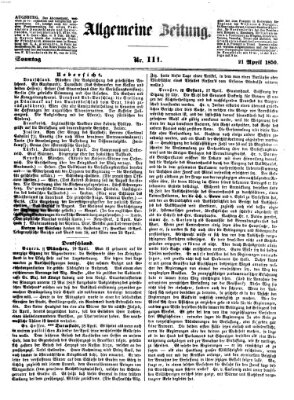 Allgemeine Zeitung Sonntag 21. April 1850