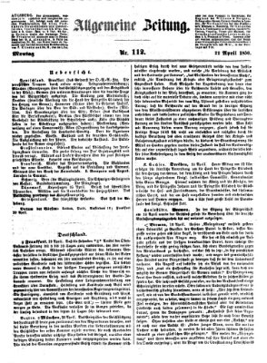 Allgemeine Zeitung Montag 22. April 1850