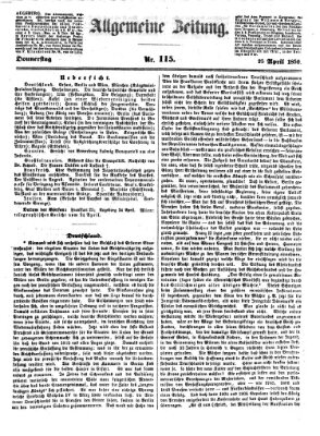 Allgemeine Zeitung Donnerstag 25. April 1850