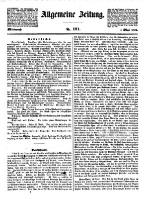 Allgemeine Zeitung Mittwoch 1. Mai 1850