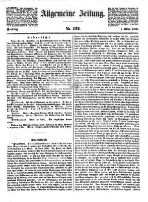 Allgemeine Zeitung Freitag 3. Mai 1850