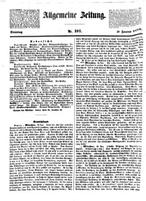 Allgemeine Zeitung Sonntag 30. Juni 1850