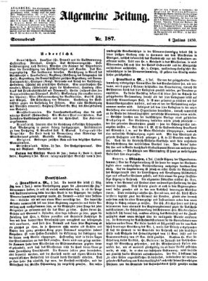 Allgemeine Zeitung Samstag 6. Juli 1850