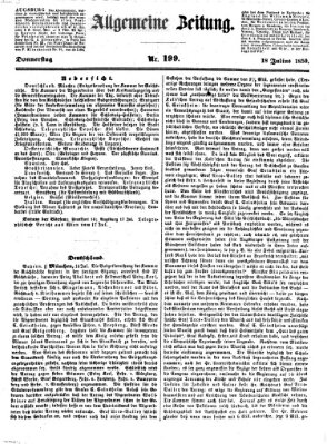 Allgemeine Zeitung Donnerstag 18. Juli 1850