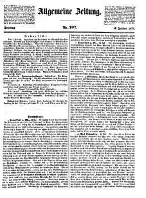 Allgemeine Zeitung Freitag 26. Juli 1850