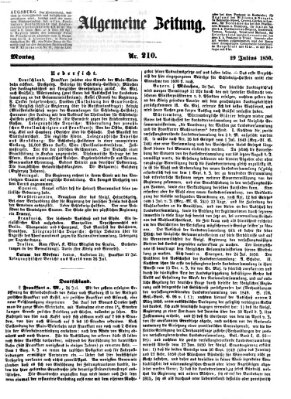 Allgemeine Zeitung Montag 29. Juli 1850