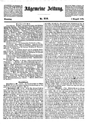 Allgemeine Zeitung Sonntag 4. August 1850