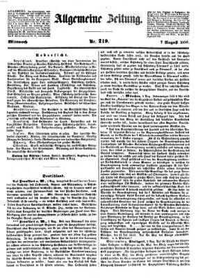 Allgemeine Zeitung Mittwoch 7. August 1850