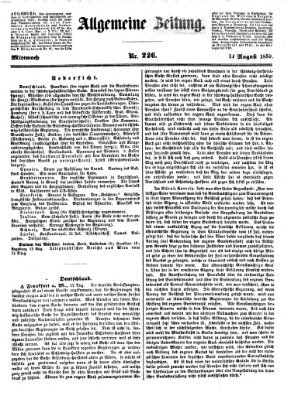 Allgemeine Zeitung Mittwoch 14. August 1850