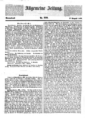 Allgemeine Zeitung Samstag 17. August 1850