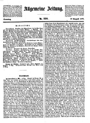 Allgemeine Zeitung Sonntag 18. August 1850