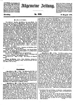 Allgemeine Zeitung Dienstag 20. August 1850