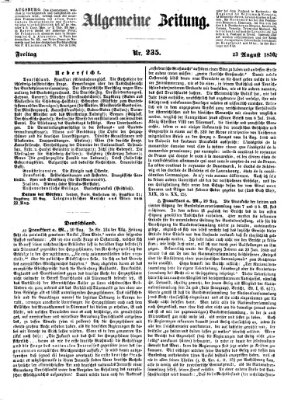 Allgemeine Zeitung Freitag 23. August 1850