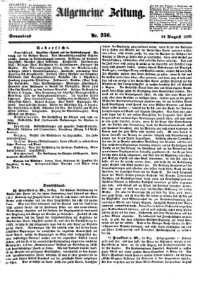 Allgemeine Zeitung Samstag 24. August 1850