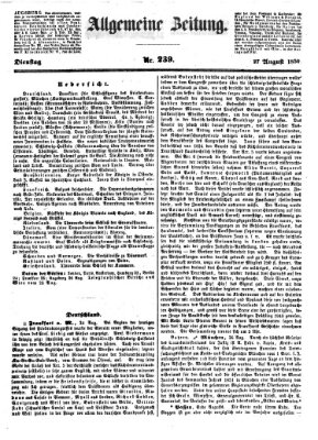 Allgemeine Zeitung Dienstag 27. August 1850