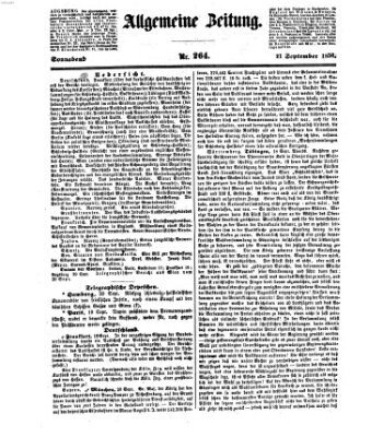 Allgemeine Zeitung Samstag 21. September 1850