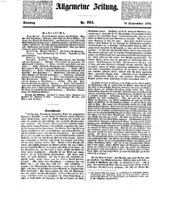 Allgemeine Zeitung Sonntag 22. September 1850