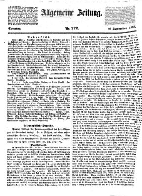 Allgemeine Zeitung Sonntag 29. September 1850