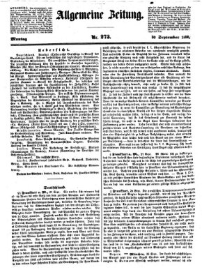 Allgemeine Zeitung Montag 30. September 1850