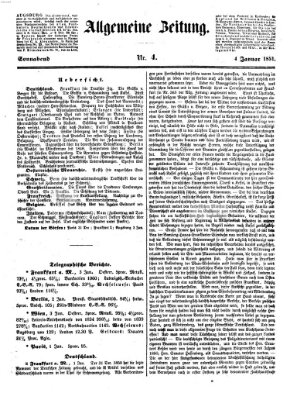 Allgemeine Zeitung Samstag 4. Januar 1851