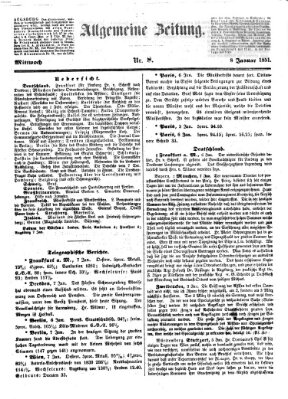 Allgemeine Zeitung Mittwoch 8. Januar 1851