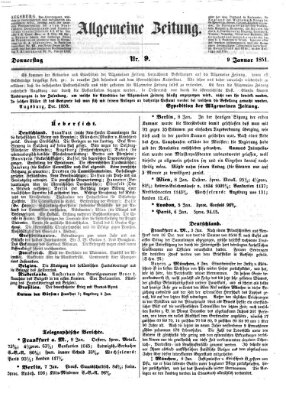 Allgemeine Zeitung Donnerstag 9. Januar 1851