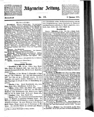 Allgemeine Zeitung Samstag 11. Januar 1851