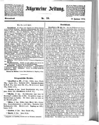 Allgemeine Zeitung Samstag 18. Januar 1851