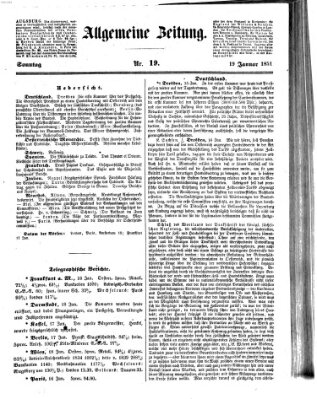 Allgemeine Zeitung Sonntag 19. Januar 1851