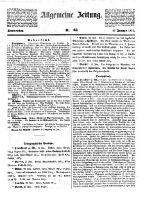 Allgemeine Zeitung Donnerstag 23. Januar 1851